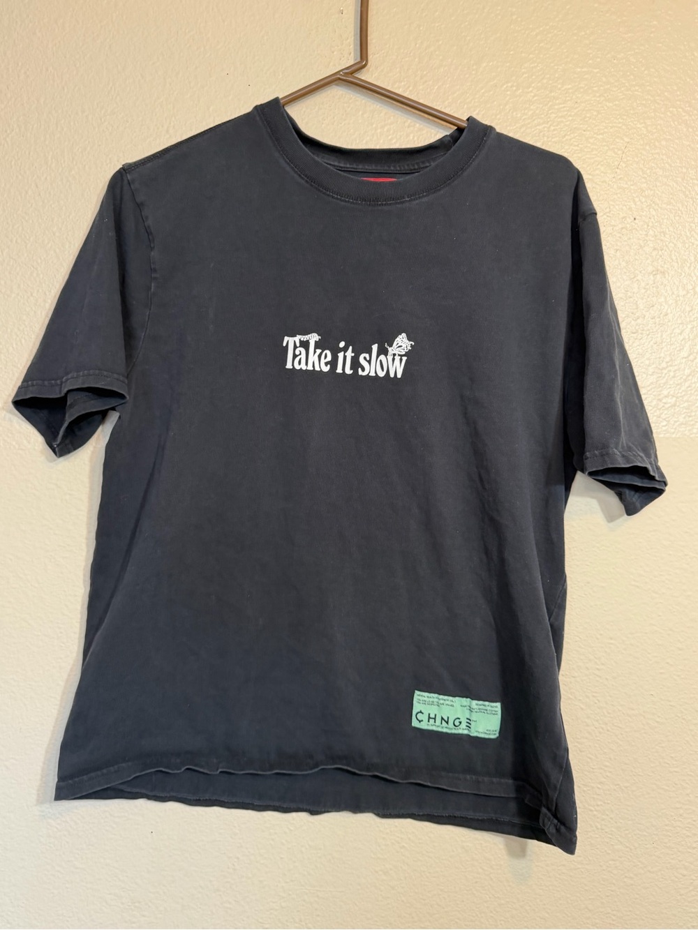 CHNGE Men’s Black 'Take It Slow' Graphic Tee with Mint Label